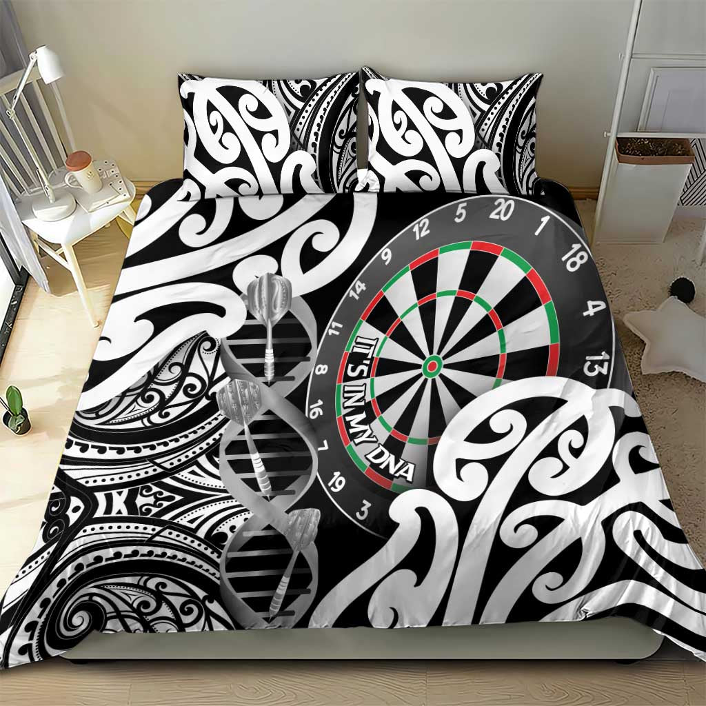New Zealand Darts Bedding Set Aotearoa Maori Its In My DNA Black - Polynesian Pride