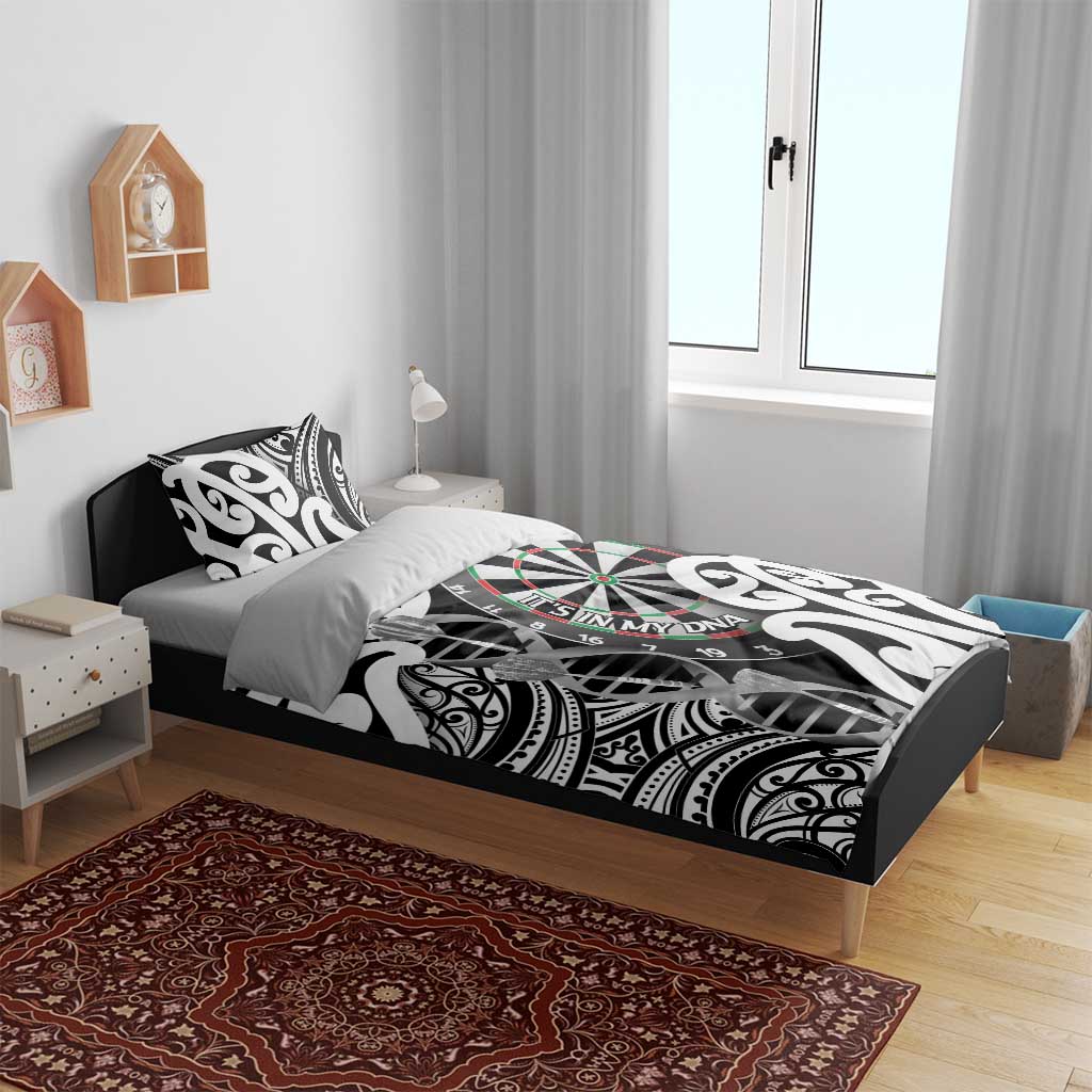 New Zealand Darts Bedding Set Aotearoa Maori Its In My DNA Black - Polynesian Pride