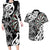 Personalised New Zealand Darts Couples Matching Long Sleeve Bodycon Dress and Hawaiian Shirt Aotearoa Maori Its In My DNA Black - Polynesian Pride