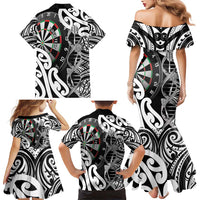 Personalised New Zealand Darts Family Matching Mermaid Dress and Hawaiian Shirt Aotearoa Maori Its In My DNA Black LT14 - Polynesian Pride