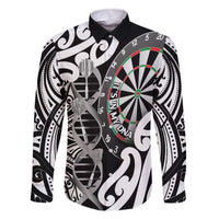Personalised New Zealand Darts Family Matching Off The Shoulder Long Sleeve Dress and Hawaiian Shirt Aotearoa Maori Its In My DNA Black - Polynesian Pride