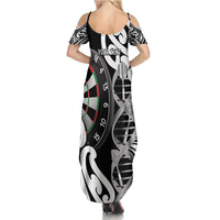 Personalised New Zealand Darts Family Matching Summer Maxi Dress and Hawaiian Shirt Aotearoa Maori Its In My DNA Black LT14 - Polynesian Pride