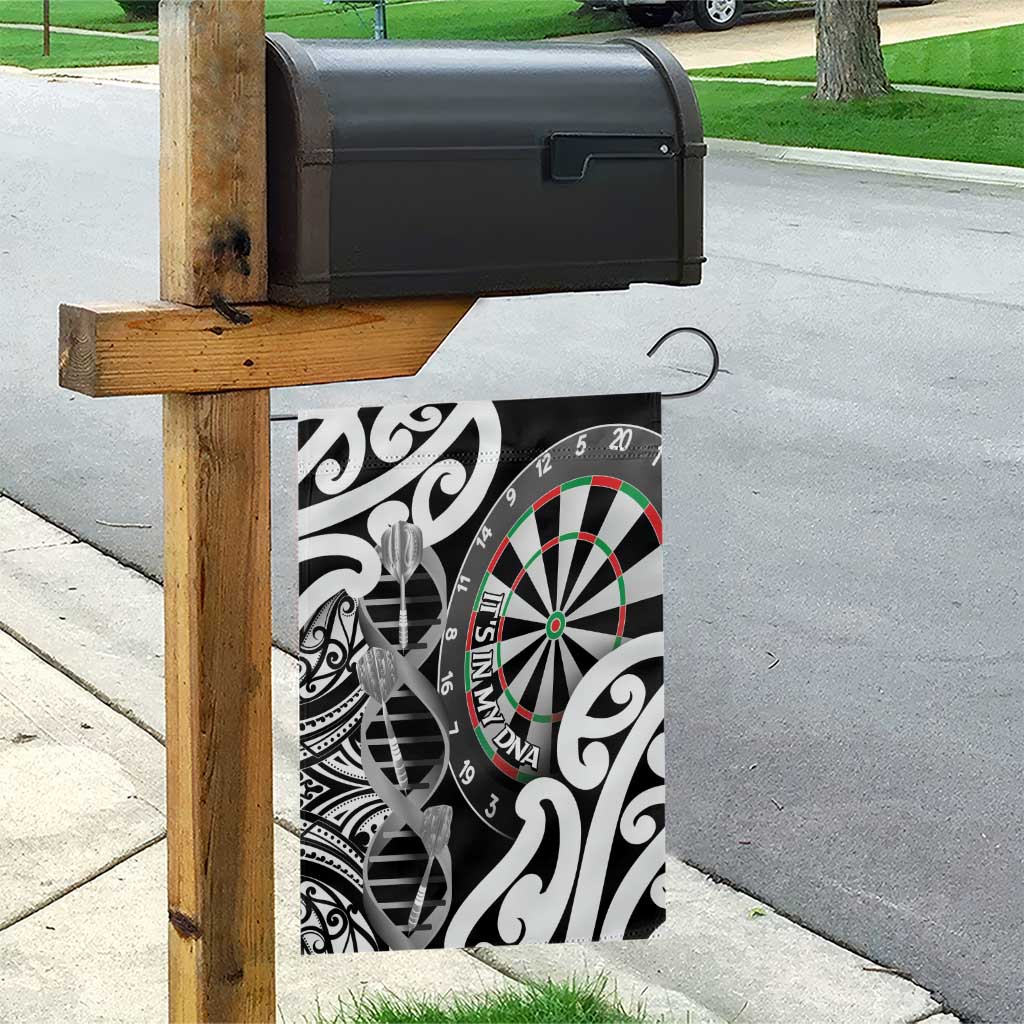 New Zealand Darts Garden Flag Aotearoa Maori Its In My DNA Black - Polynesian Pride