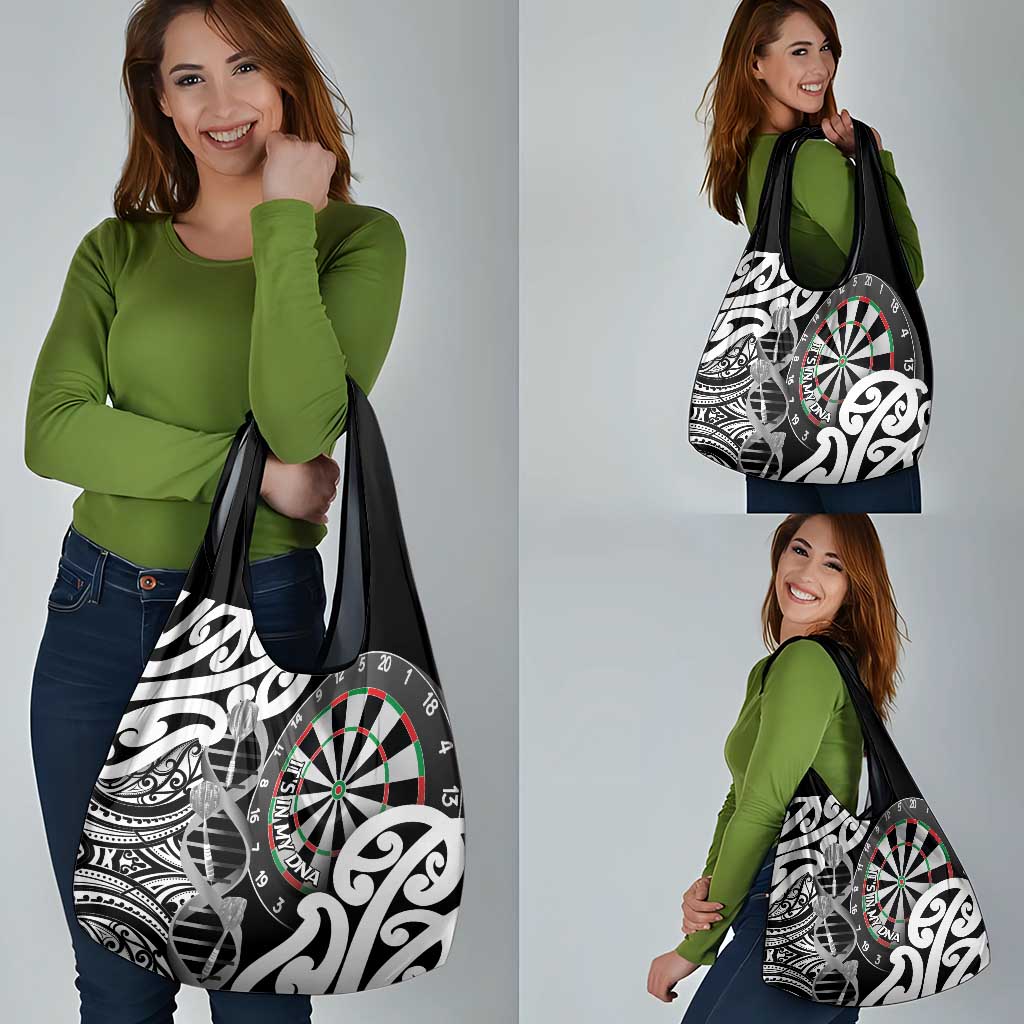 New Zealand Darts Grocery Bag Aotearoa Maori Its In My DNA Black - Polynesian Pride