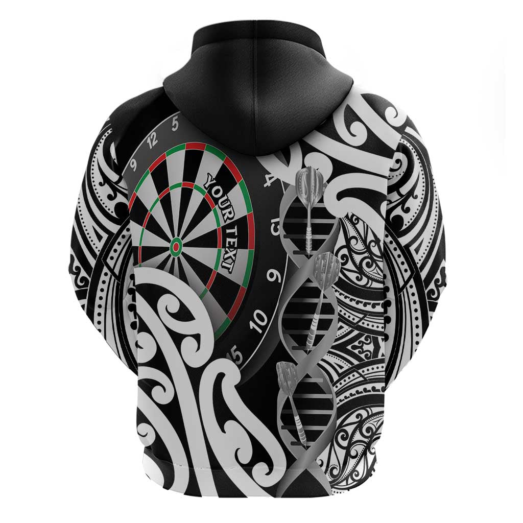 Personalised New Zealand Darts Hoodie Aotearoa Maori Its In My DNA Black - Polynesian Pride