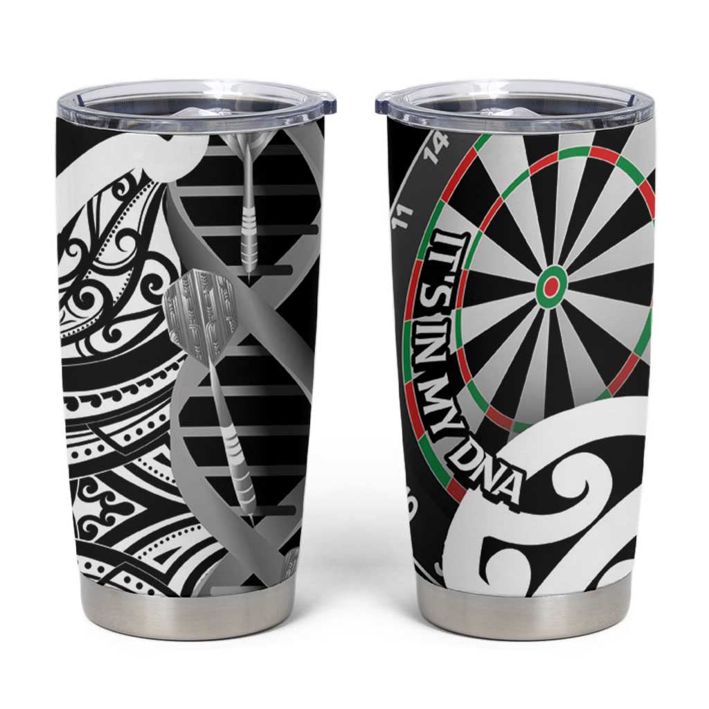 New Zealand Darts Tumbler Cup Aotearoa Maori Its In My DNA Black - Polynesian Pride