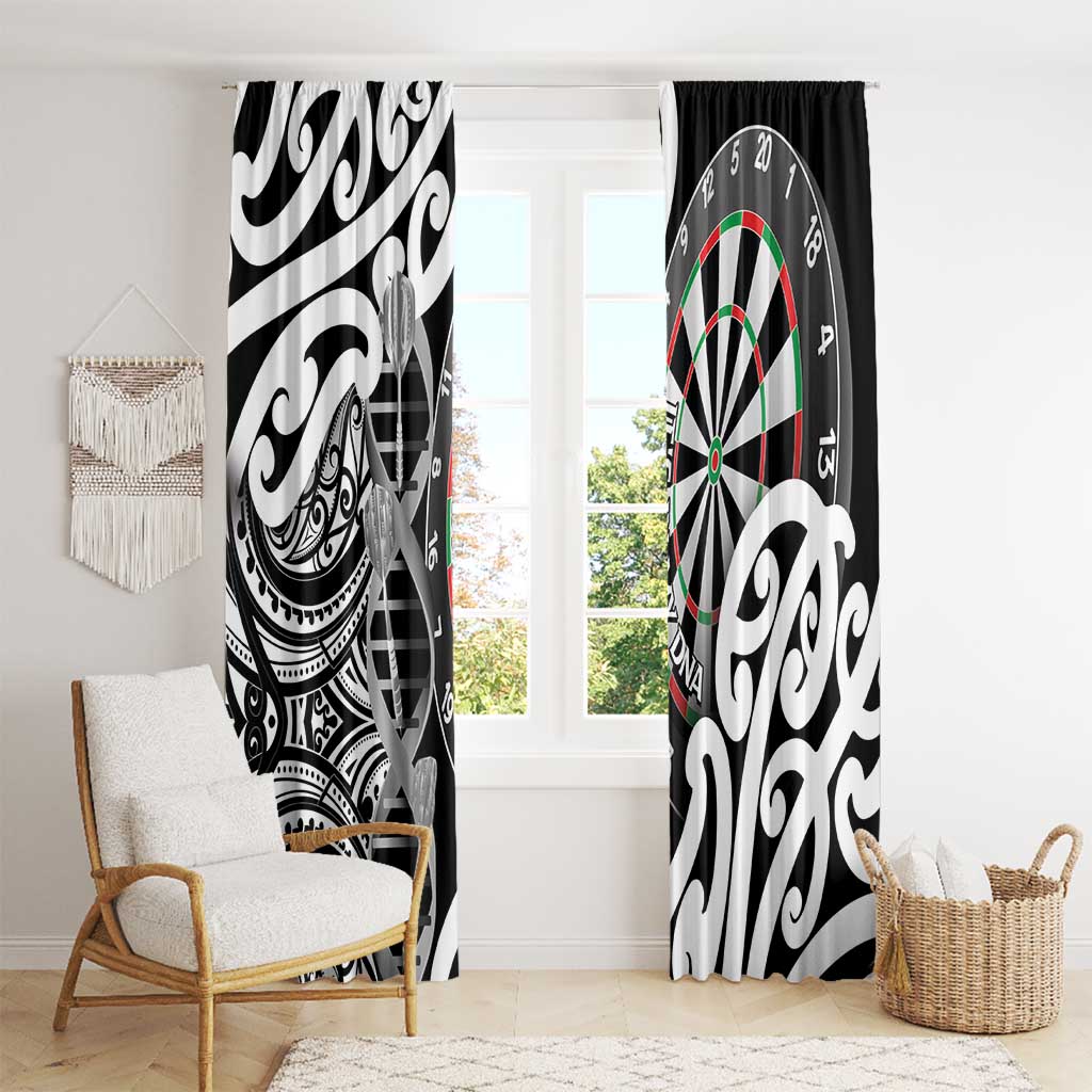 New Zealand Darts Window Curtain Aotearoa Maori Its In My DNA Black - Polynesian Pride