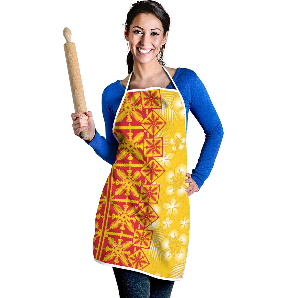 Kahili Quilt Hawaii Apron Tropical Flower Seamless Half Style