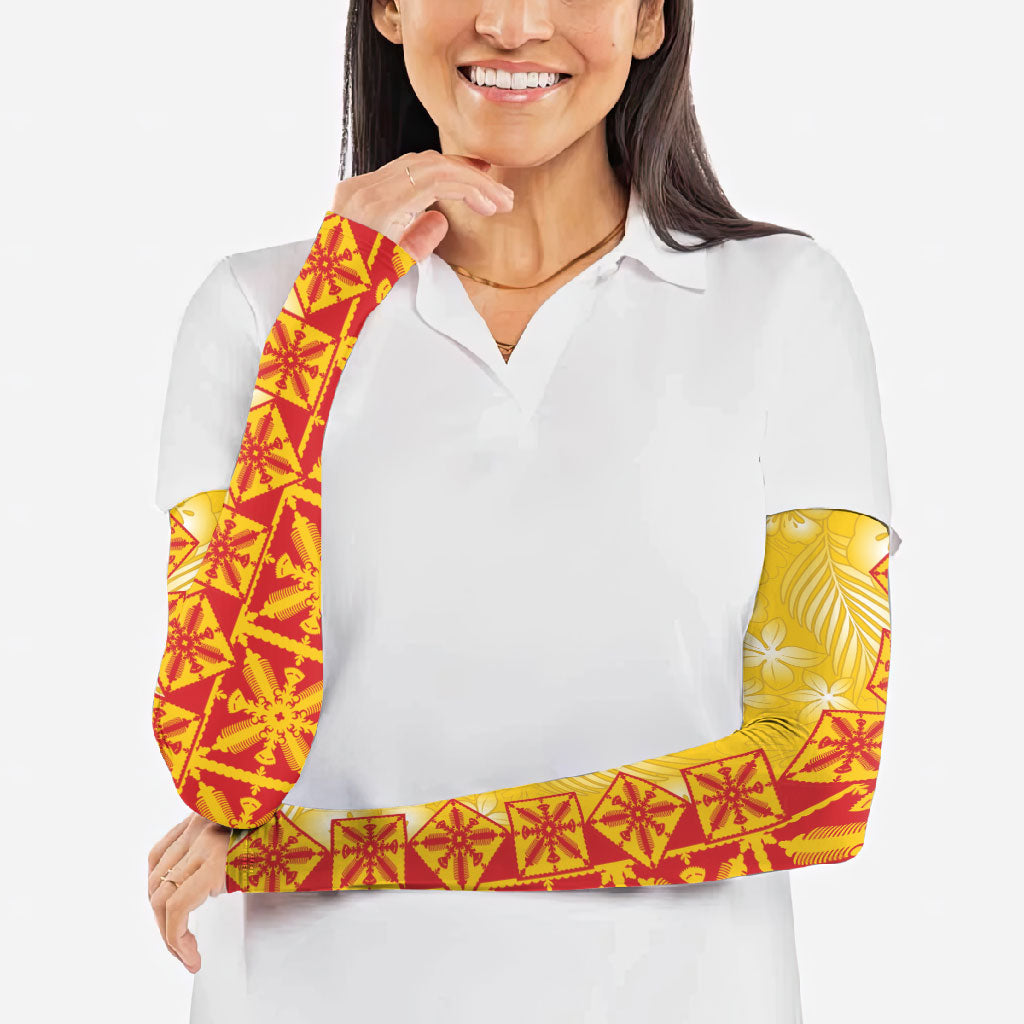 Kahili Quilt Hawaii Arm Sleeves Tropical Flower Seamless Half Style
