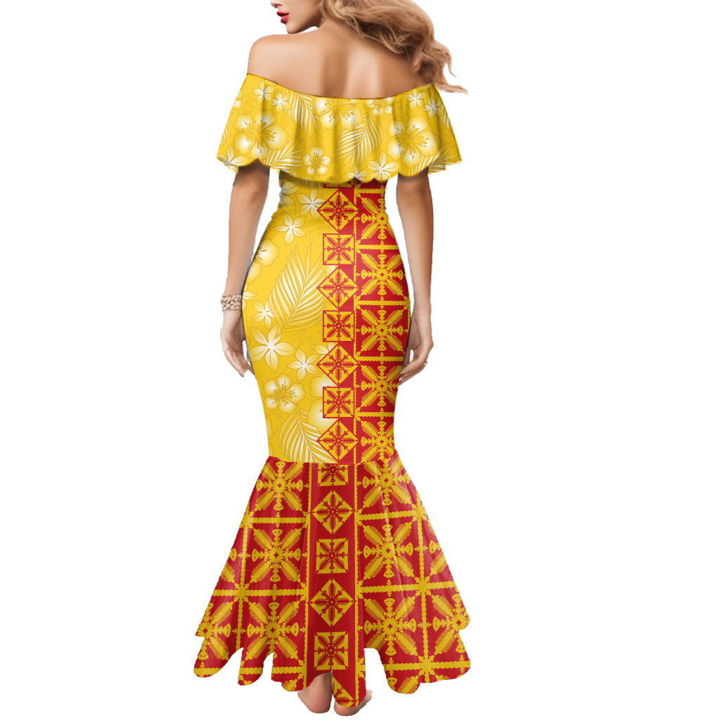 Kahili Quilt Hawaii Family Matching Mermaid Dress and Hawaiian Shirt Tropical Flower Seamless Half Style LT14 - Polynesian Pride