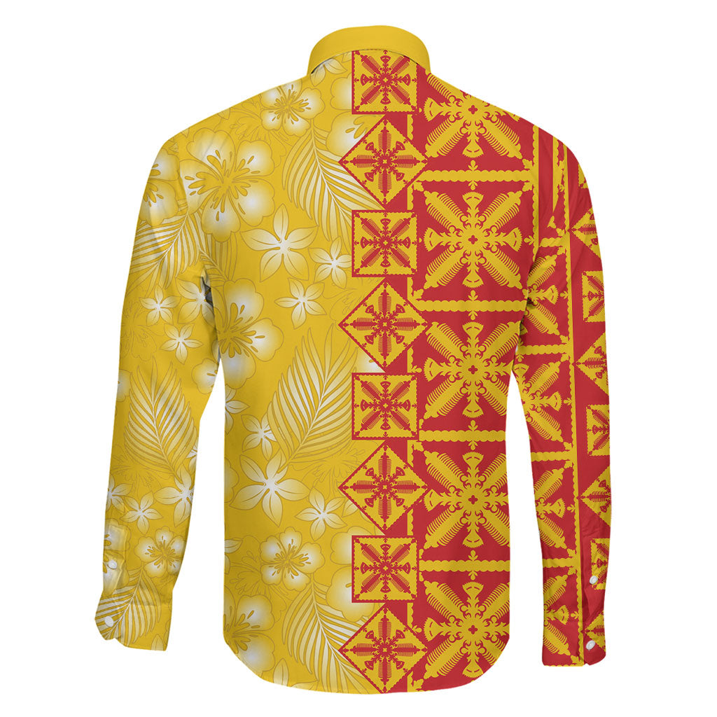 Kahili Quilt Hawaii Family Matching Summer Maxi Dress and Hawaiian Shirt Tropical Flower Seamless Half Style LT14 - Polynesian Pride