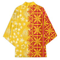 Kahili Quilt Hawaii Kimono Tropical Flower Seamless Half Style