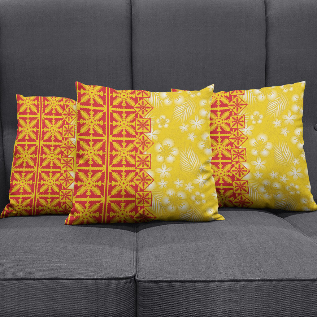 Kahili Quilt Hawaii Pillow Cover Tropical Flower Seamless Half Style