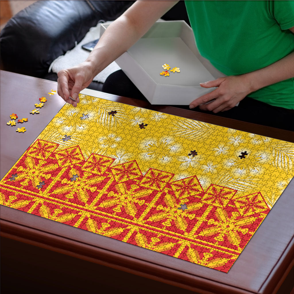 Kahili Quilt Hawaii Puzzle Tropical Flower Seamless Half Style