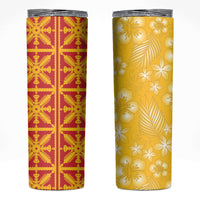 Kahili Quilt Hawaii Skinny Tumbler Tropical Flower Seamless Half Style