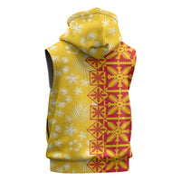 Kahili Quilt Hawaii Sleeveless Hoodie Tropical Flower Seamless Half Style