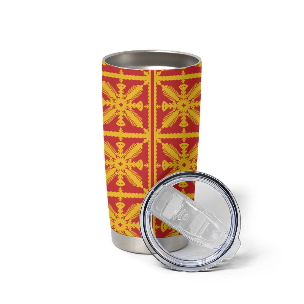 Kahili Quilt Hawaii Tumbler Cup Tropical Flower Seamless Half Style