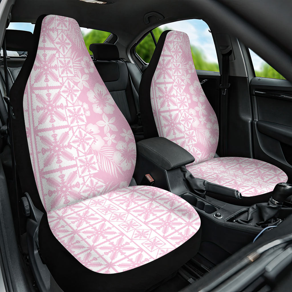 Pastel Pink Kahili Quilt Hawaii Car Seat Cover Tropical Flower Seamless Half Style