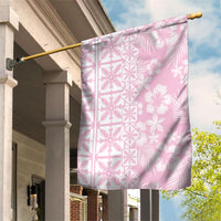 Pastel Pink Kahili Quilt Hawaii Garden Flag Tropical Flower Seamless Half Style