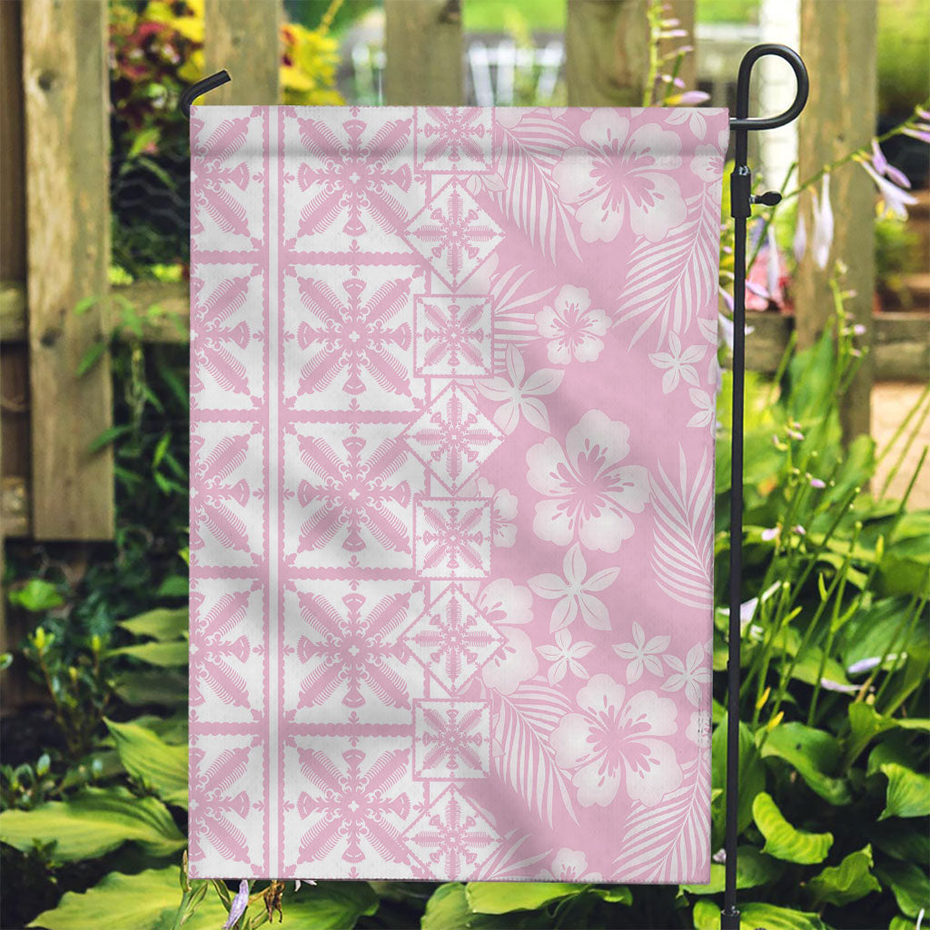 Pastel Pink Kahili Quilt Hawaii Garden Flag Tropical Flower Seamless Half Style