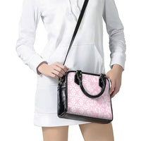 Pastel Pink Kahili Quilt Hawaii Shoulder Handbag Tropical Flower Seamless Half Style