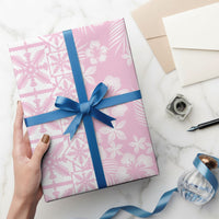 Pastel Pink Kahili Quilt Hawaii Wrapping Paper Tropical Flower Seamless Half Style