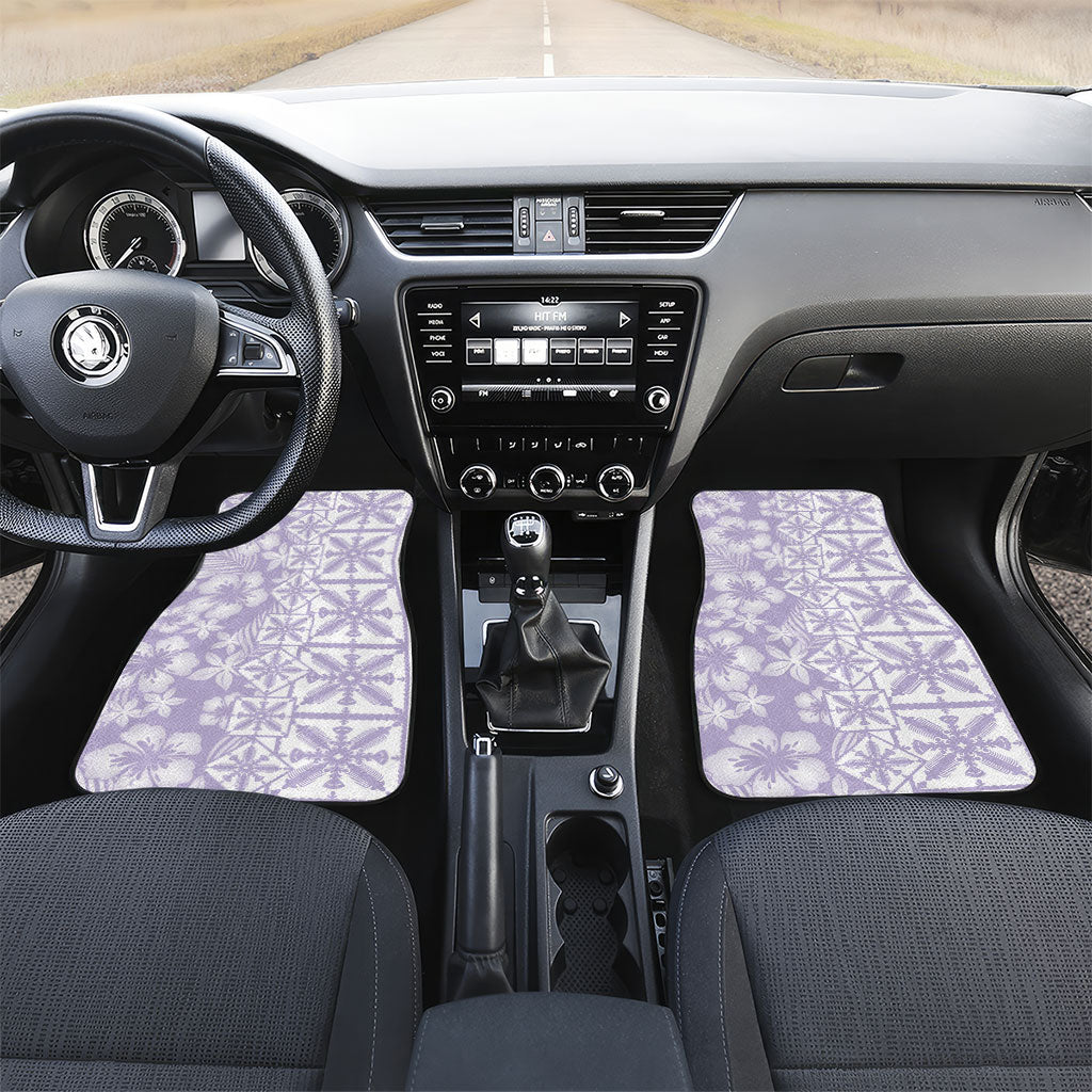 Pastel Purple Kahili Quilt Hawaii Car Mats Tropical Flower Seamless Half Style