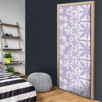 Pastel Purple Kahili Quilt Hawaii Door Cover Tropical Flower Seamless Half Style