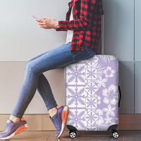 Pastel Purple Kahili Quilt Hawaii Luggage Cover Tropical Flower Seamless Half Style