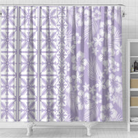Pastel Purple Kahili Quilt Hawaii Shower Curtain Tropical Flower Seamless Half Style