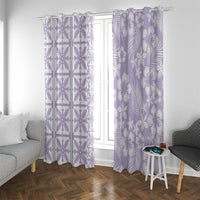 Pastel Purple Kahili Quilt Hawaii Window Curtain Tropical Flower Seamless Half Style