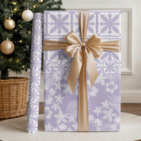 Pastel Purple Kahili Quilt Hawaii Wrapping Paper Tropical Flower Seamless Half Style