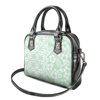 Pastel Green Kahili Quilt Hawaii Shoulder Handbag Tropical Flower Seamless Half Style