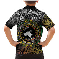 Personalised Australia And Vanuatu Family Matching Mermaid Dress and Hawaiian Shirt Aboriginal Lizard Polynesia Ni-Van Pig Tusk LT14 - Polynesian Pride