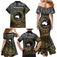 Personalised Australia And Vanuatu Family Matching Mermaid Dress and Hawaiian Shirt Aboriginal Lizard Polynesia Ni-Van Pig Tusk LT14 - Polynesian Pride