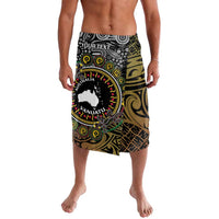 Personalised Australia And Vanuatu Lavalava Aboriginal Lizard Polynesia Ni-Van Pig Tusk LT14 Black - Polynesian Pride