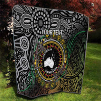 Personalised Australia And Vanuatu Quilt Aboriginal Lizard Polynesia Ni-Van Pig Tusk LT14 - Polynesian Pride