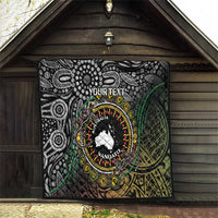 Personalised Australia And Vanuatu Quilt Aboriginal Lizard Polynesia Ni-Van Pig Tusk LT14 - Polynesian Pride