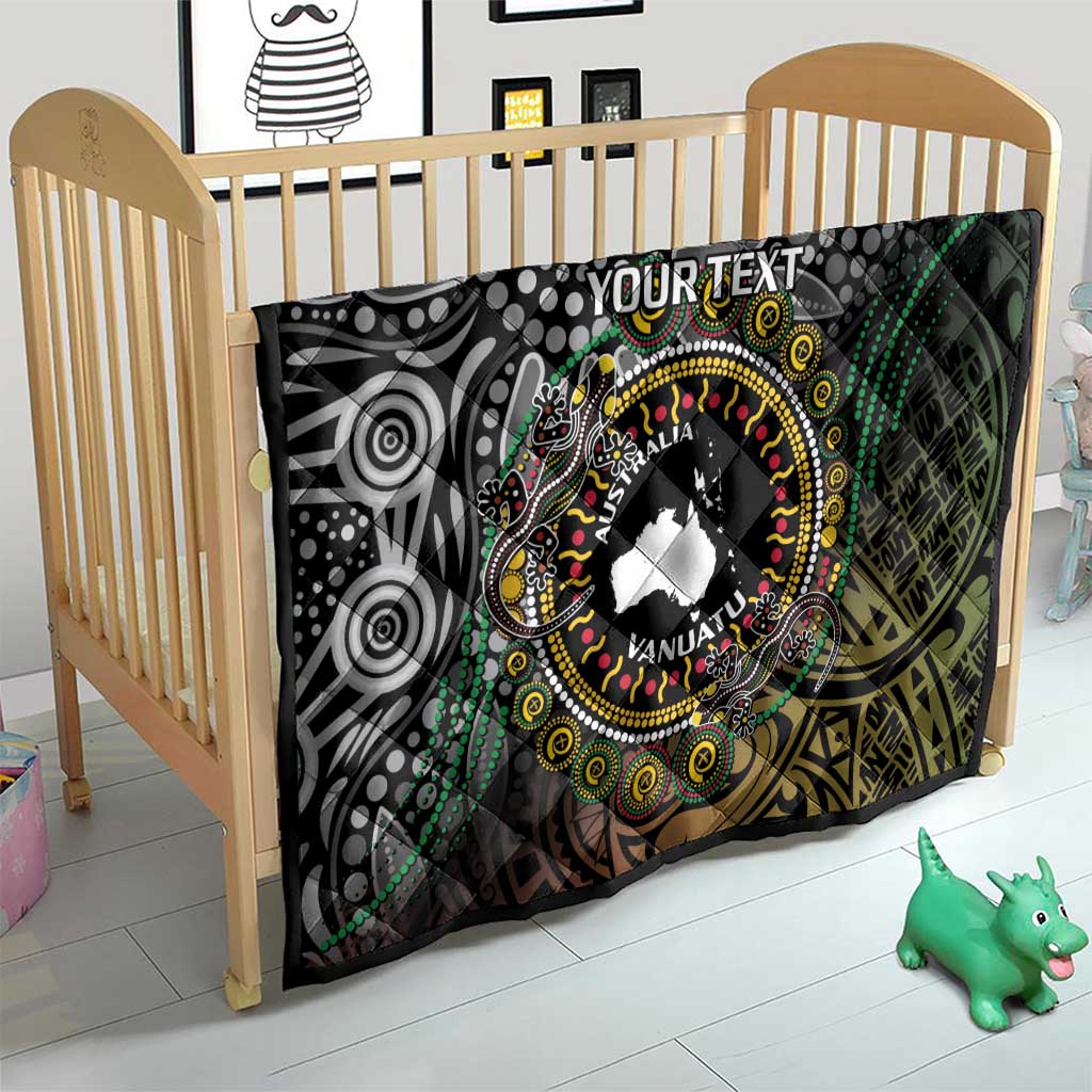 Personalised Australia And Vanuatu Quilt Aboriginal Lizard Polynesia Ni-Van Pig Tusk LT14 - Polynesian Pride