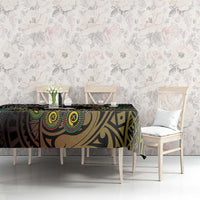 Personalised Australia And Vanuatu Tablecloth Aboriginal Lizard Polynesia Ni-Van Pig Tusk