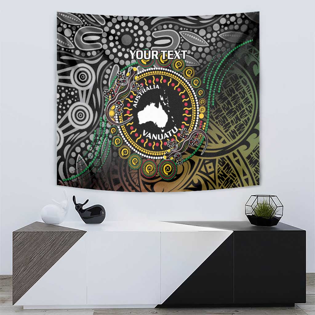 Personalised Australia And Vanuatu Tapestry Aboriginal Lizard Polynesia Ni-Van Pig Tusk