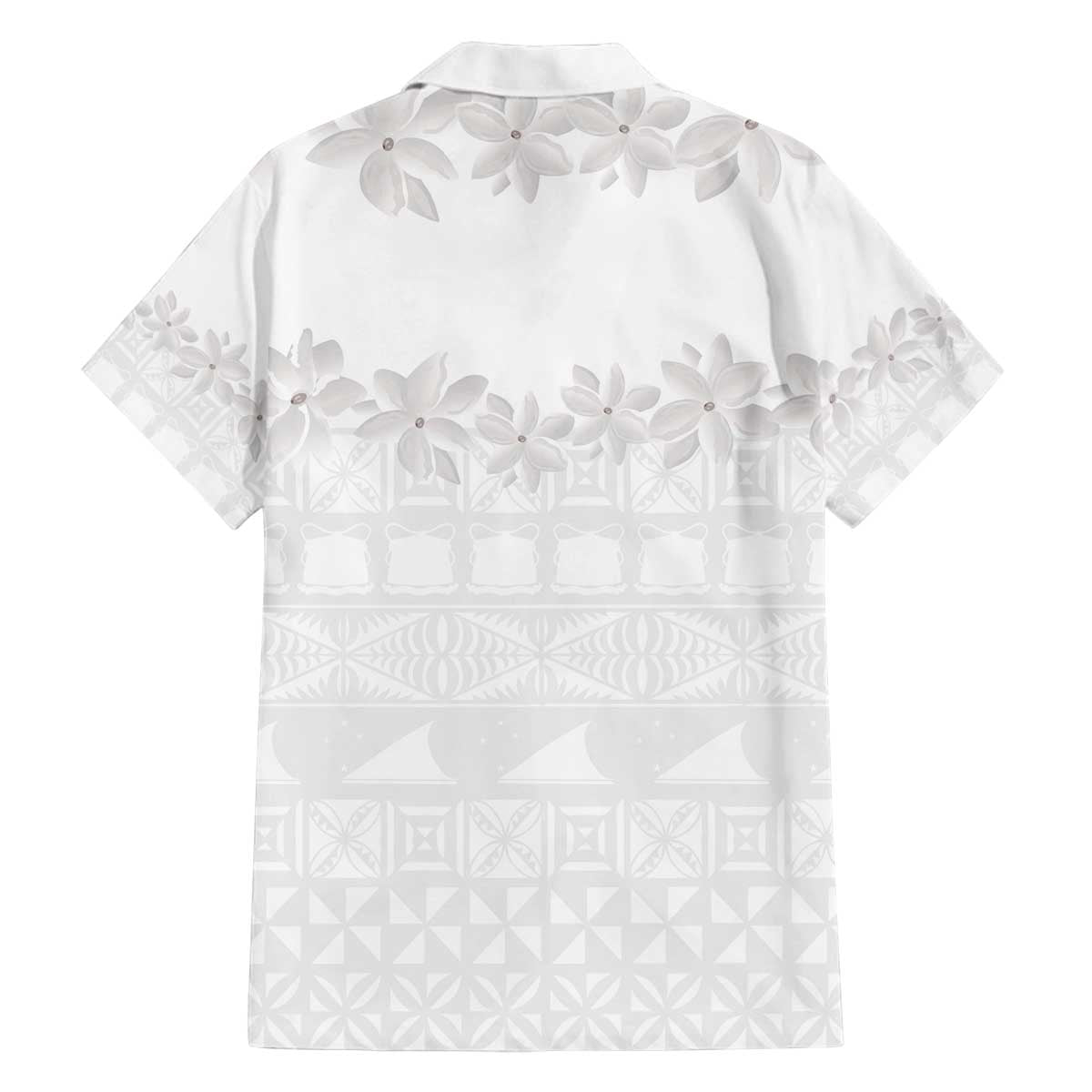 Tokelau White Sunday Family Matching Off The Shoulder Long Sleeve Dress and Hawaiian Shirt Polynesian Pattern Gardenia Thunbergia