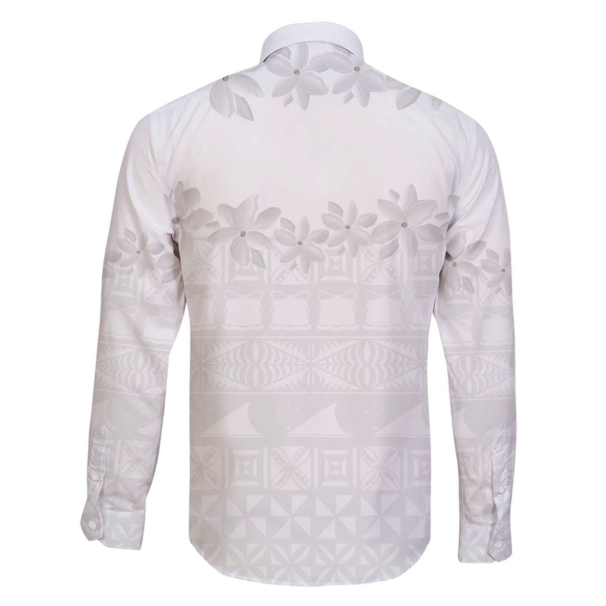 Tokelau White Sunday Family Matching Off Shoulder Short Dress and Hawaiian Shirt Polynesian Pattern Gardenia Thunbergia