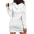 Tokelau White Sunday Hoodie Dress Polynesian Pattern Gardenia Thunbergia