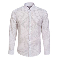 American Samoa White Sunday Family Matching Off Shoulder Short Dress and Hawaiian Shirt Lotu Tamaiti Plumeria With Samoan Pattern