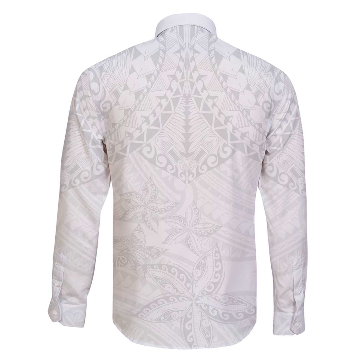 American Samoa White Sunday Family Matching Off Shoulder Short Dress and Hawaiian Shirt Lotu Tamaiti Plumeria With Samoan Pattern