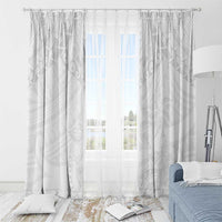 American Samoa White Sunday Window Curtain Lotu Tamaiti Plumeria With Samoan Pattern