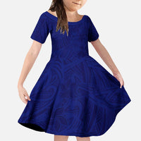 Blue Polynesia Family Matching Mermaid Dress and Hawaiian Shirt Polynesian Pattern Mix Plumeria