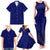 Blue Polynesia Family Matching Tank Maxi Dress and Hawaiian Shirt Polynesian Pattern Mix Plumeria