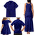 Blue Polynesia Family Matching Tank Maxi Dress and Hawaiian Shirt Polynesian Pattern Mix Plumeria